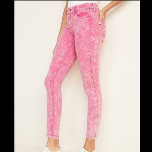 Pink Acid Wash Denim